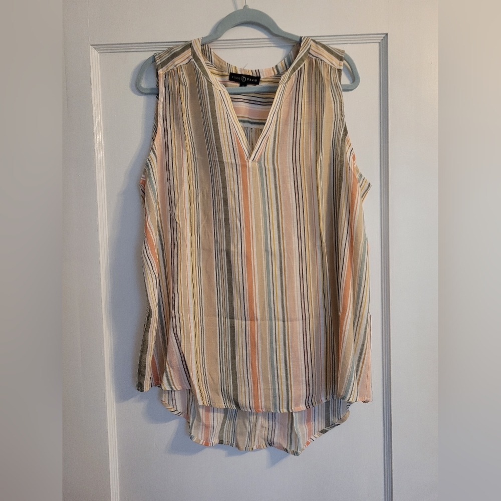 NWOT Fred David Striped Tank Top